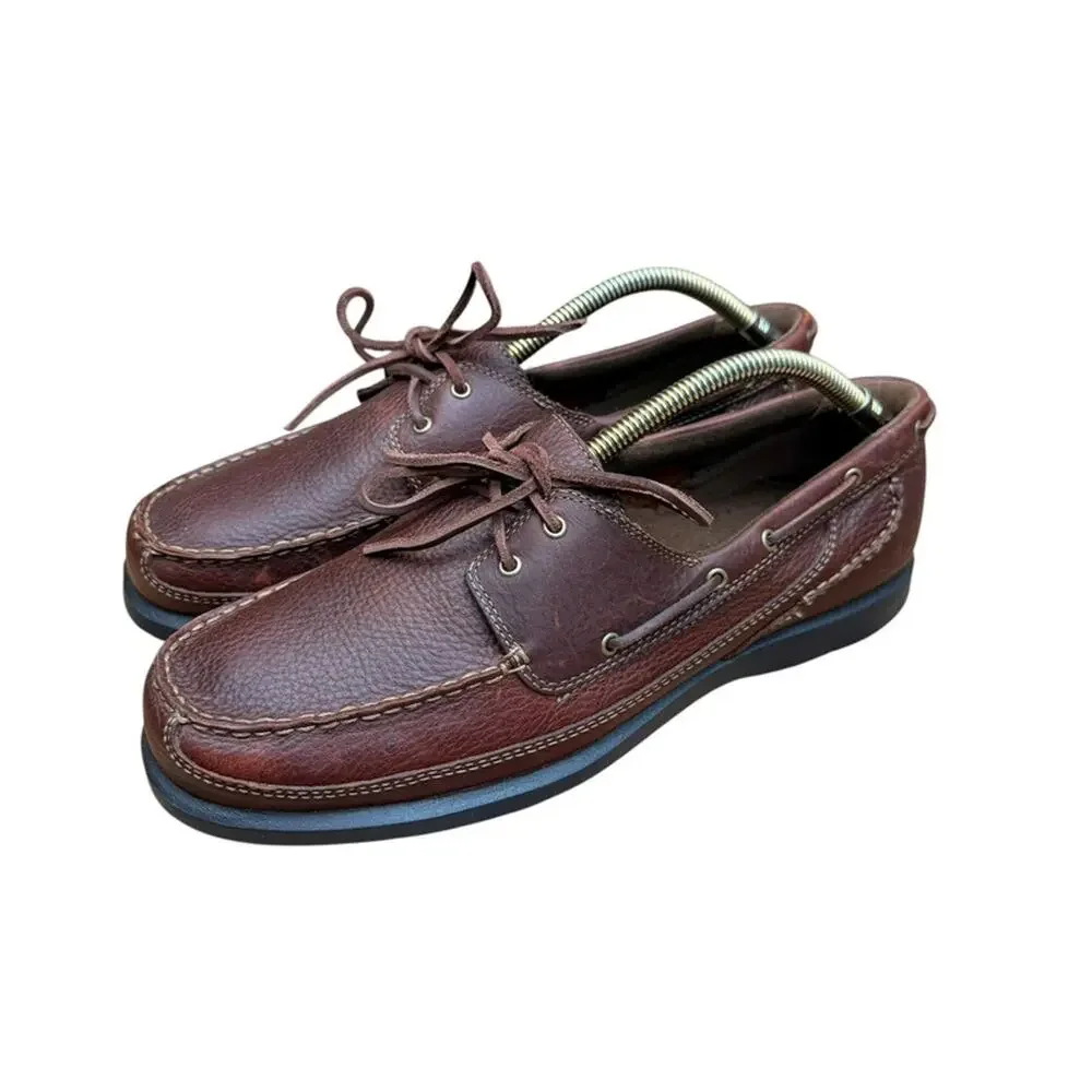 Dunham New Balance Captain Boat Shoes Mens 10 2E Brown Leather